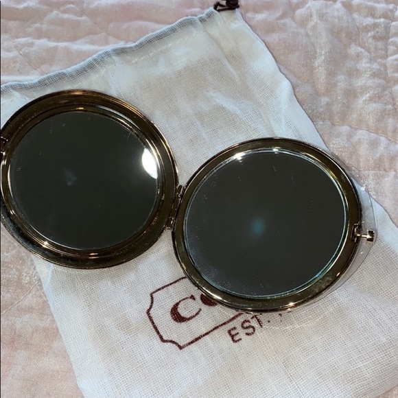 Y2K COACH PINK SIGNATURE C COMPACT MIRROR MONOGRAM - Picture 3 of 10